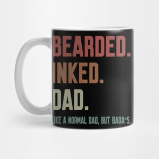 Bearded Inked Dad Like A Normal Dad But Badass Mug